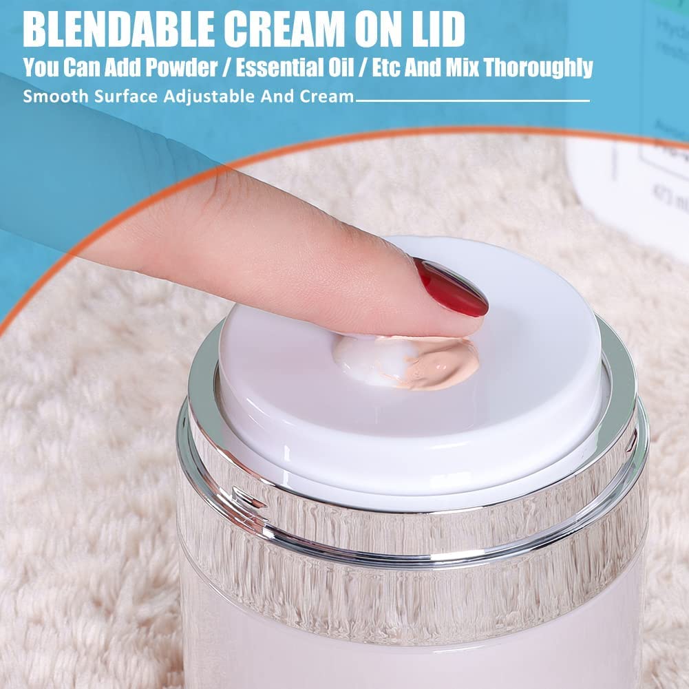 JICOOT 2PCS Airless Pump Jars, 50 ML Bottles, Acrylic Moisturizer Container for Thick Skincare Cream, Travel Lotion - Empty Cosmetic Packaging 3