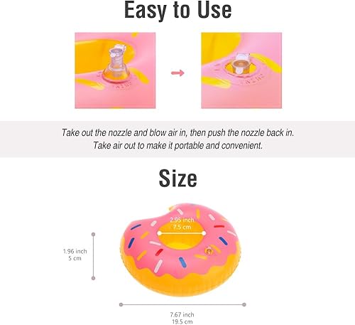 Miniatura 4 de Flotador inflable de piña tropical y soporte para bebidas de juguete para piscina