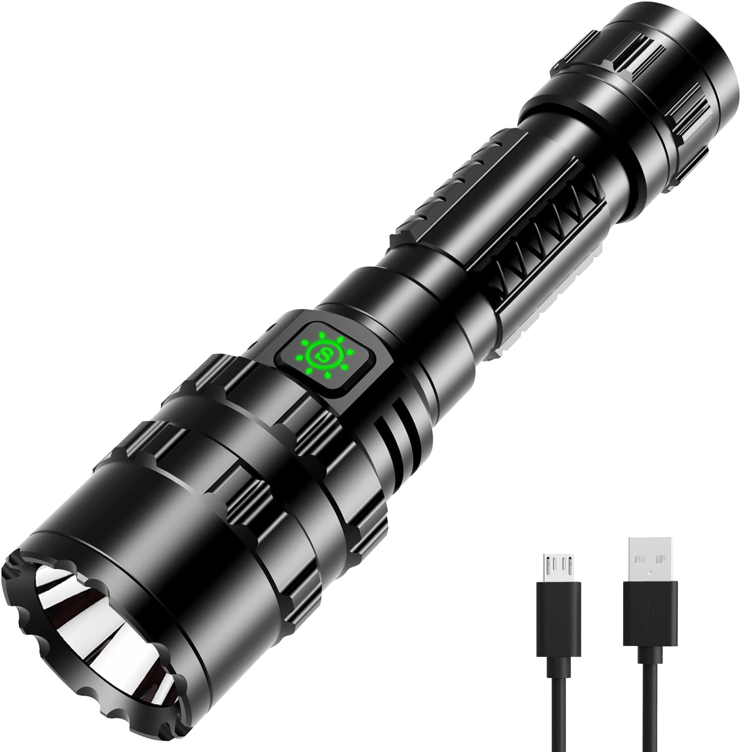 APLOSF01 LED Flashlights Rechargeable - 1200 Lumens Bright Flashlight, 5 Modes Powerful Emergency Flashlights, Mid-Size Tactical Flashlight High Lumens for Emergency Outdoor Home Camping Hiking