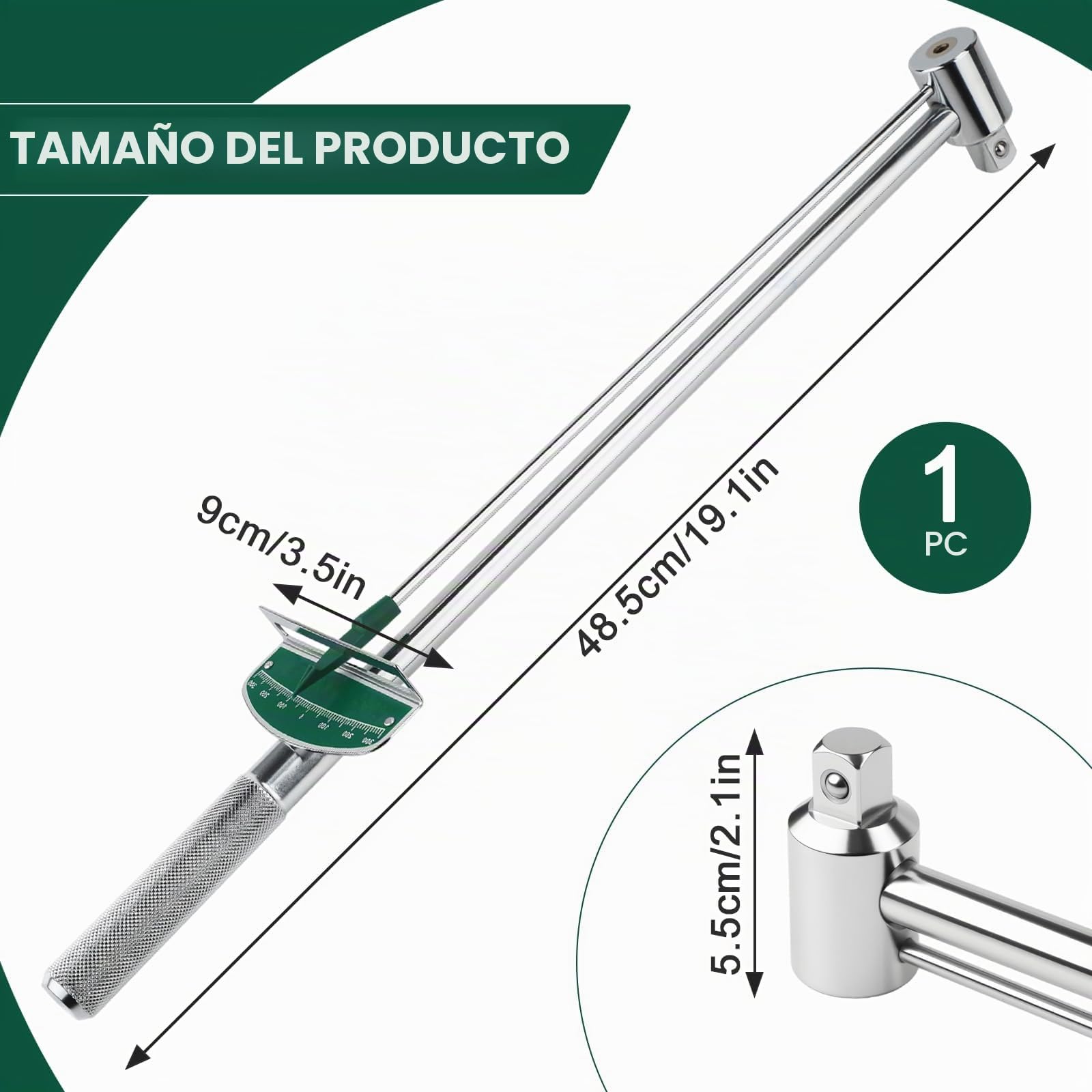 1 llave dinamométrica de 300 NM, llave dinamométrica de 1/2 pulgadas, llave dinamométrica, acero al carbono, para reparación mecánica, ingeniería eléctrica, montaje del producto