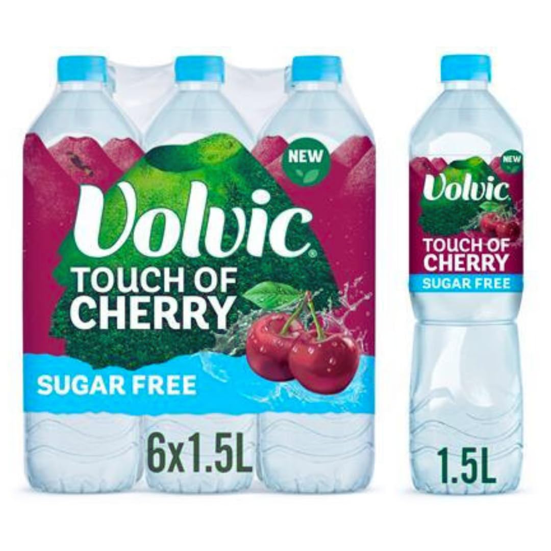 Sugar Free Volvics Touch of Fruit Flavoured Water 1.5L (6x1.5L, Cherry)