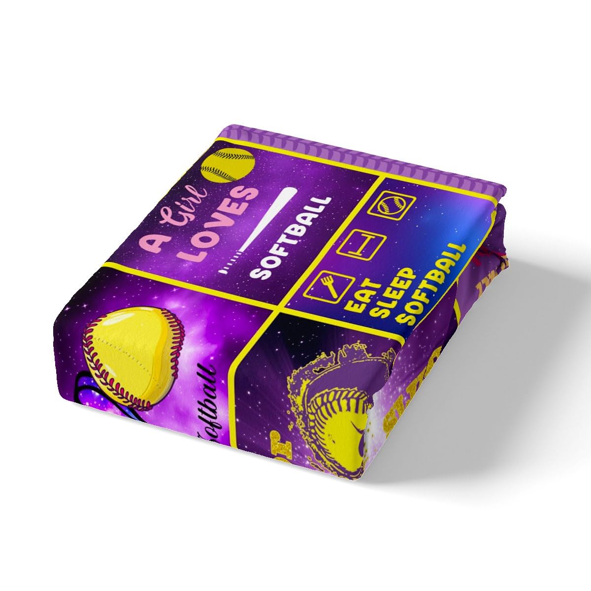 Homewish Funda de edredón de softball tamaño King, funda de edredón de retazos morados para niños, adolescentes y adultos, juego de ropa de cama deportiva de sóftbol para niñas y niños, juego de cama