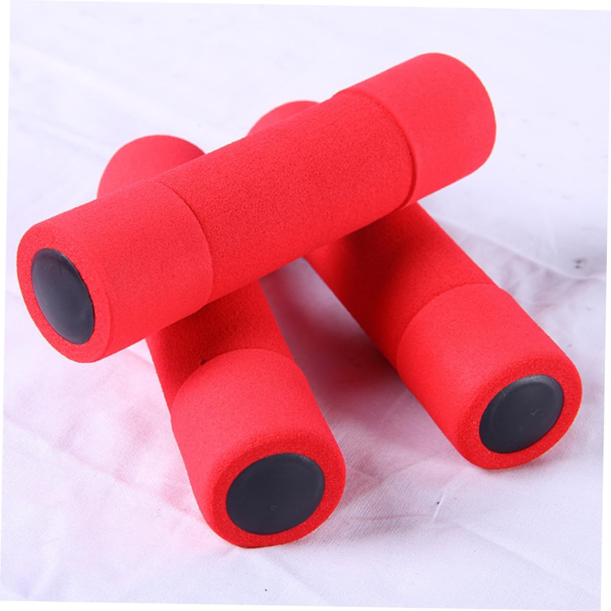 2pcs Women’s Foam Dumbbells 0.5kg Red Exercise Dumbbell Weights Equipment for Home Workout and Strength Training