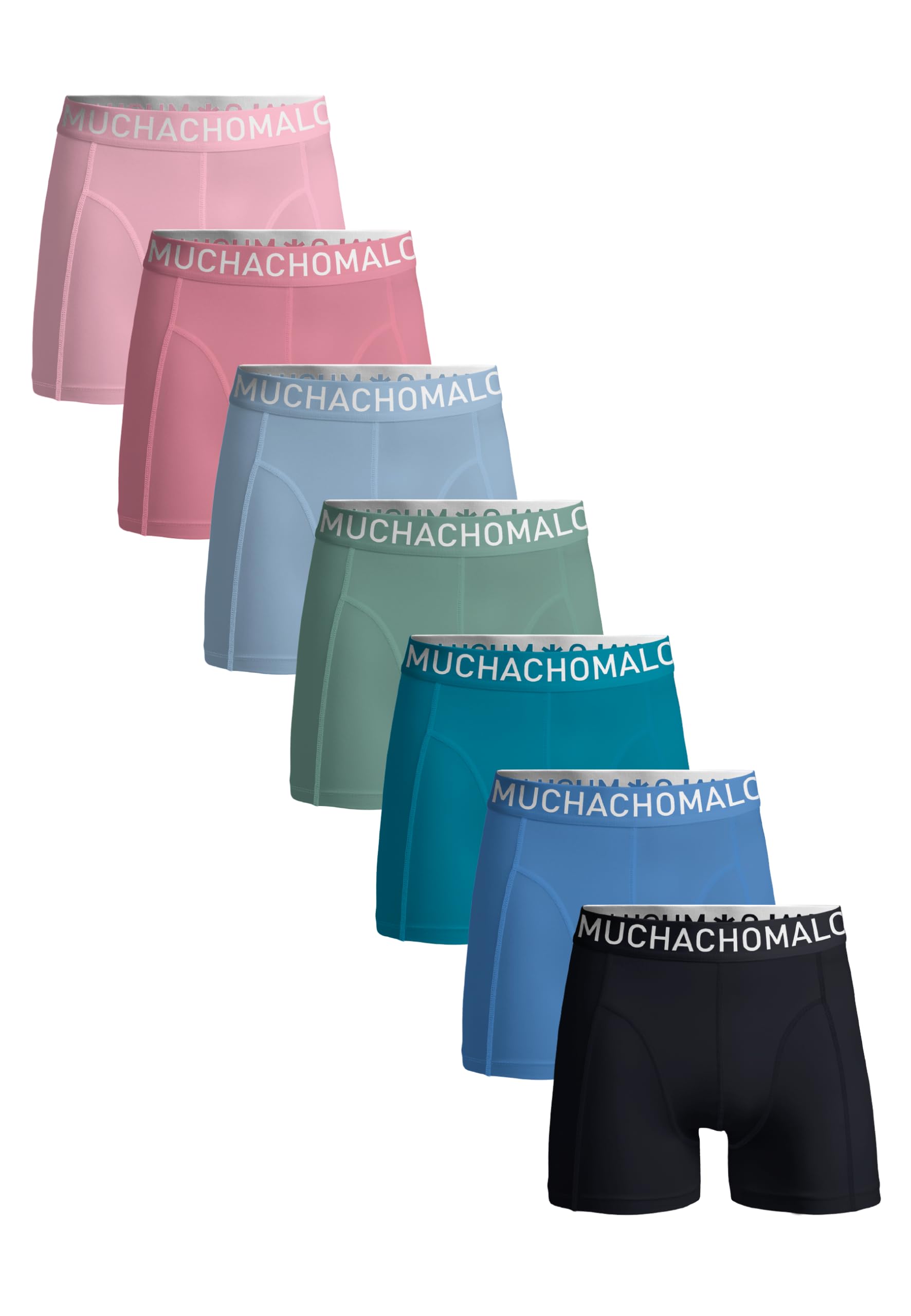 Muchachomalo Calzoncillos para Hombre, Ropa Interior Lisa de Algodón para Hombre, Pack de 7 Unidades, Bóxers Lisos de Corte Clásico con Cintura Elástica