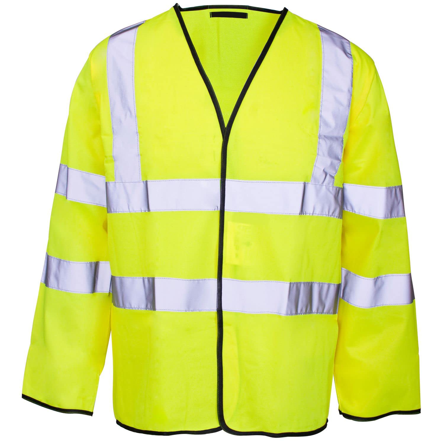 Hi Vis Long Sleeve Zip Vest Unisex High Visibility Zipped Waistcoat Reflective Jacket Class 3 — image 1