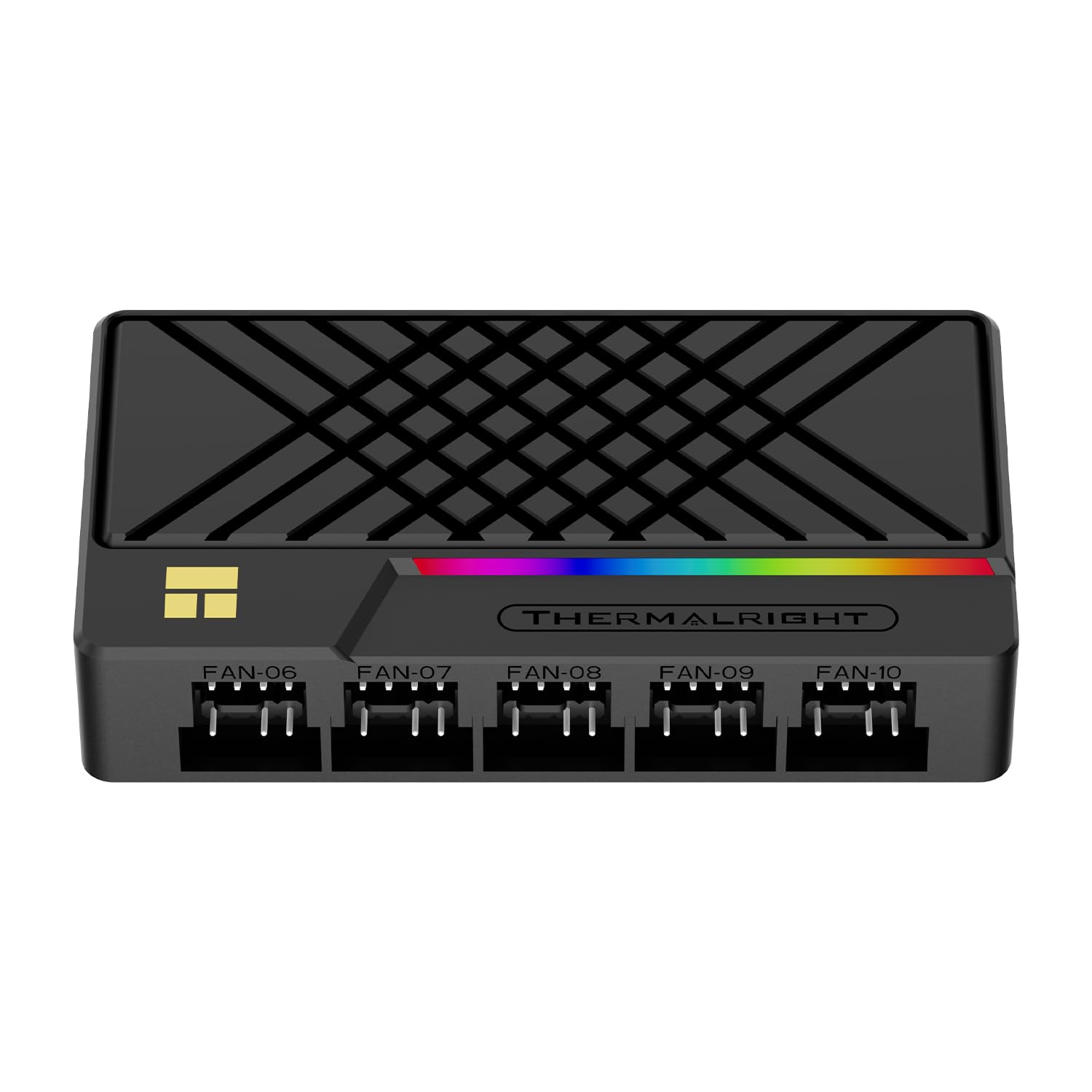 TR-Thermalright ARGB and Fan HUB X10 Black – kompatybilny z 10 przyłączami wentylatorów PWM i złączami ARGB, 10-portowy koncentrator wentylatora PC z połączeniami kablowymi przelotowymi