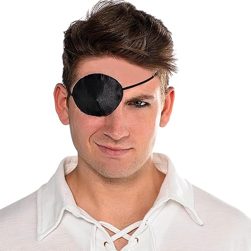 AmscanAccesorio característico parche para ojo de pirata de seda talla única color negro
