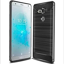 Case Compatible with Cellphone Sony Xperia XZ2 Compact Case, Carbon Fiber Shock Absorption Slim Case Compatible with Cellphone Sony Xperia XZ2 Compact (2018) (Black)