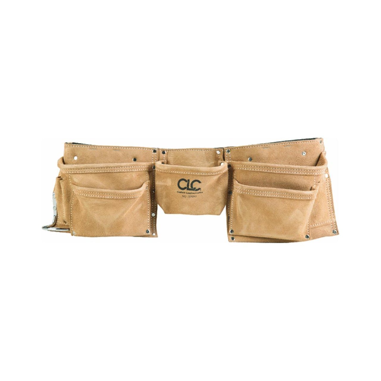 CLC Custom Leathercraft I370X3 Heavy Duty Suede Construction Work Apron & Steel Hammer Loop, 8 Pocket