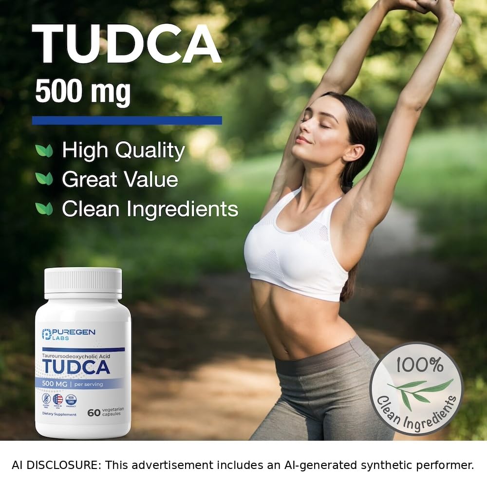 Puregen Labs TUDCA (Tauroursodeoxycholic Acid) 500mg per Serving, 60 Caps — Amazon image 3