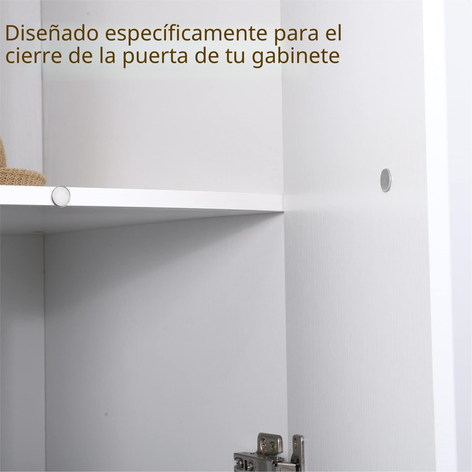 Mousike Captura magnética de puerta ultra fina imanes de gabinete de acero inoxidable con imán de cajón para cierre de puerta corredera, armario de cocina, armario de armario (D15-4)