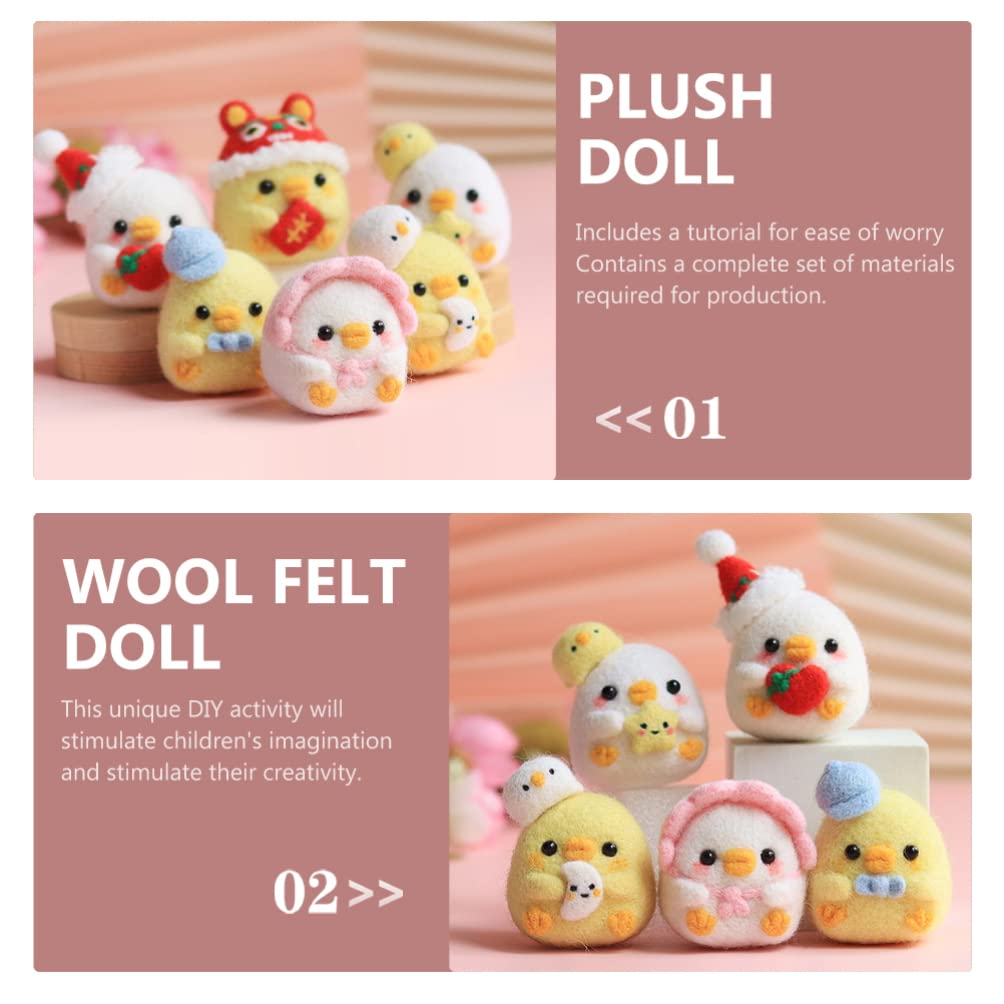 Dolls Needle Felting Supplies Kits Wool Roving Set Felting Kit with Felting Tool Wool Felting Supplies for Beginners DIY Tools