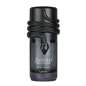 Lattafa Musamam Black Intense Spicy Woody Amber Aromatic Eau de Parfum Spray Long-Lasting Fragrance for Unisex 3 4