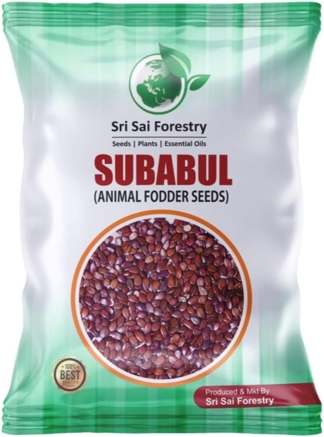 SRI SAI FORESTRY Subabul Tree Seeds for Plantation (Safed Babool, Soundal) Subabul Seeds for Fodder - 1KG