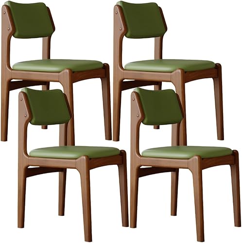 Miniatura 12 de YVYKFZD Wooden Dining Chairs Set, Leather Dining Room Chair with Back, Upholstered Kitchen Chairs, Armless Living Room Chair, for Bedroom Offices