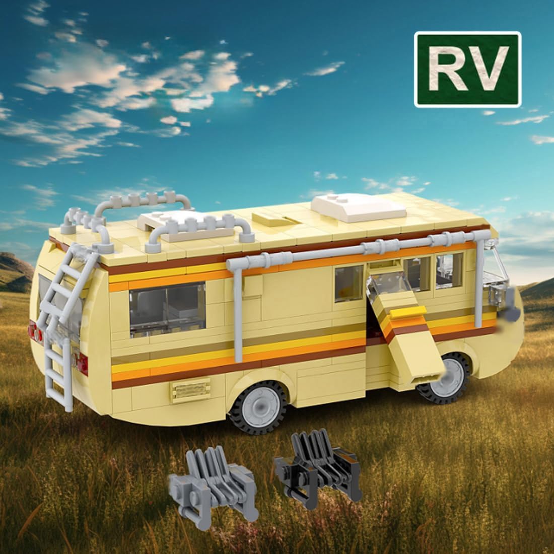 Breaking B.d RV - Kit di costruzione per camper, 360 pezzi, modello di campeggio emblematico serie televisiva, un gioco di costruzione creativo per piccoli e grandi