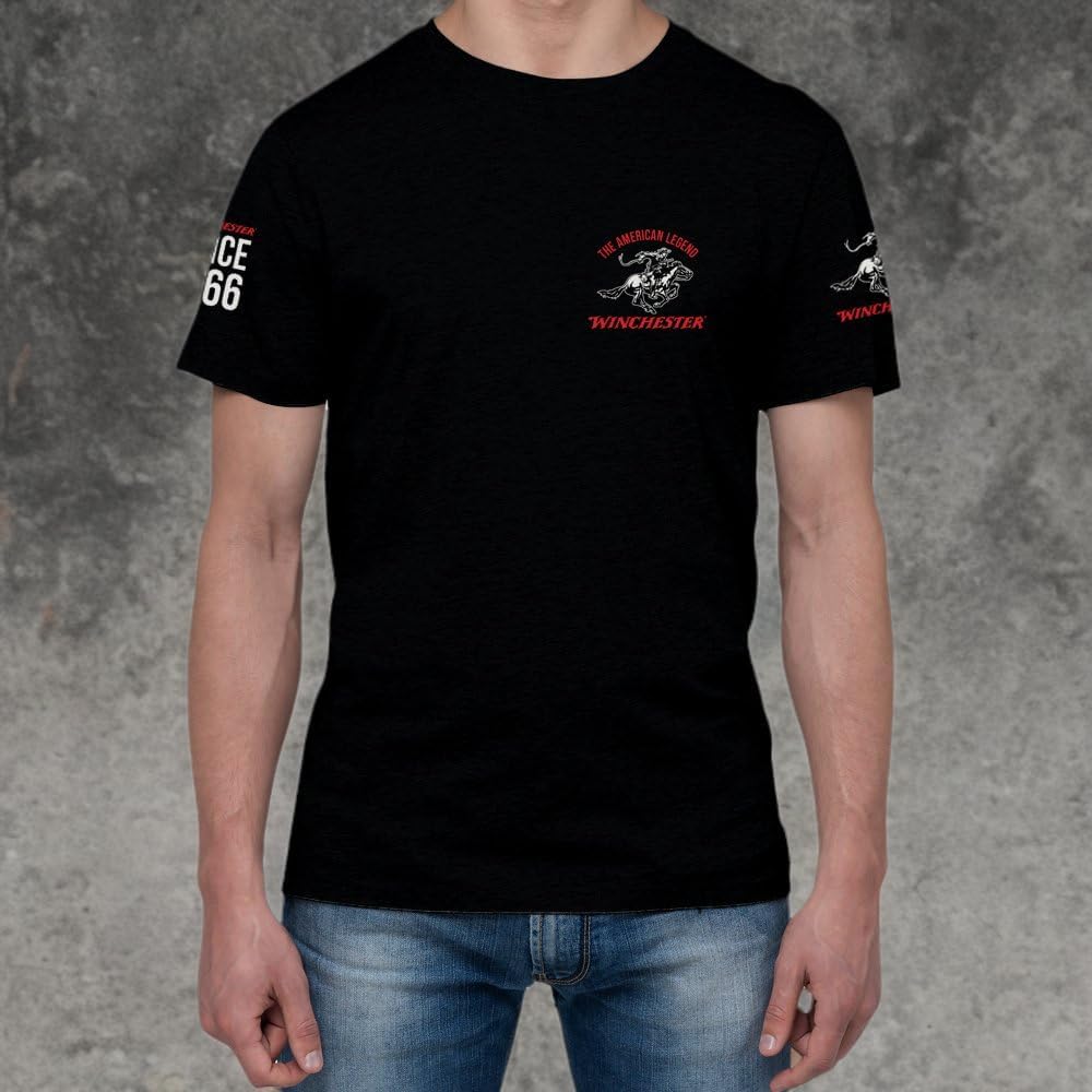 Winchester The American Legend Stars and Stripes Vintage US Flag Graphic T-Shirt for Men - Image 7