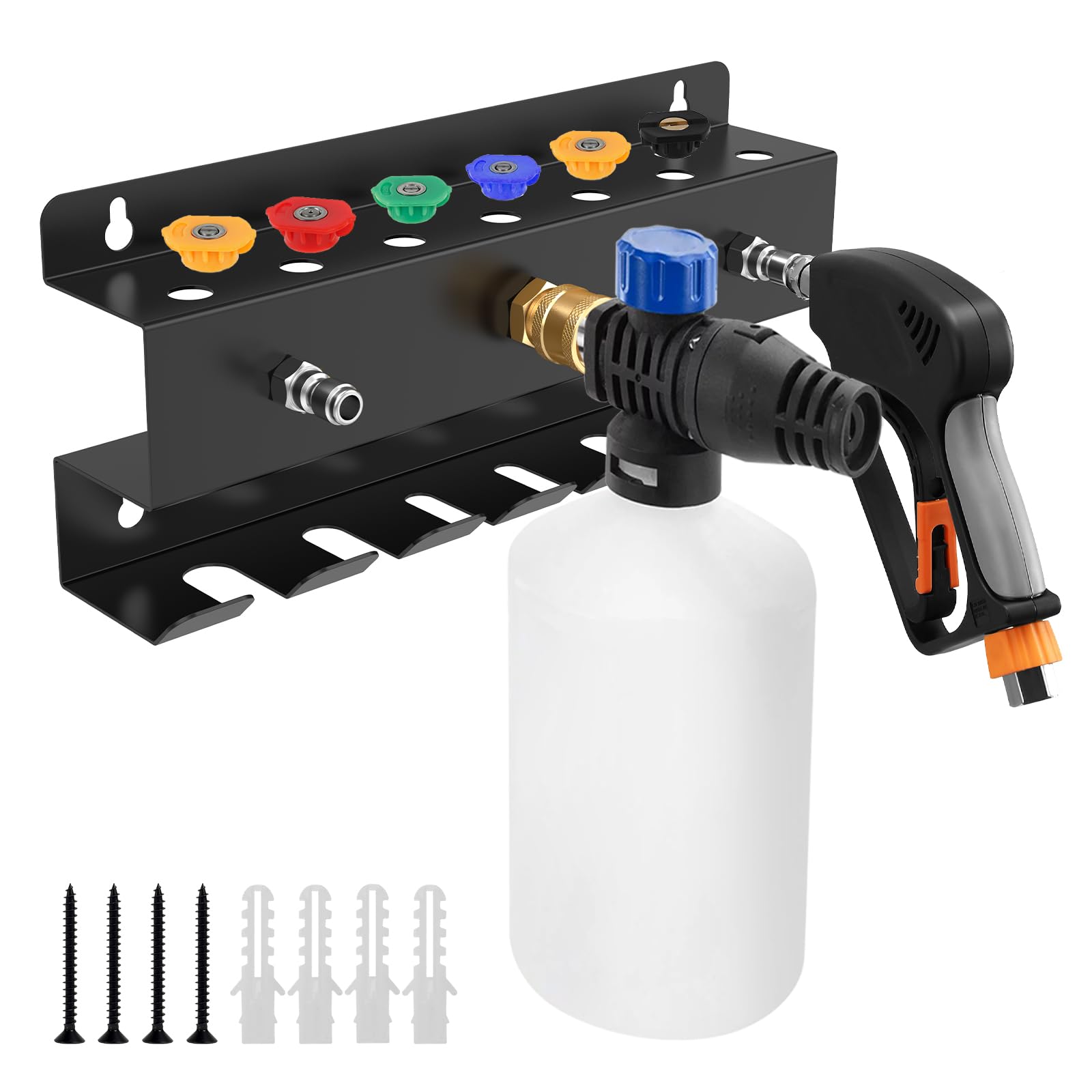 LuLobtg Pressure Washer Gun Holder Wall Mount Foam Cannon Holder 28.5 x 12 x 5 cm Car Wash Accessories Organizer for Wand Nozzle Tip