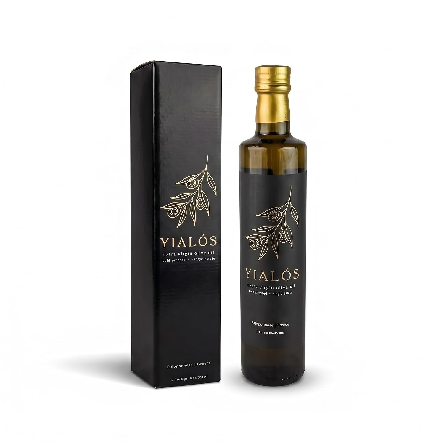 Yialós Greek Extra Virgin Olive Oil – Single Estate Koroneiki Blend EVOO, Cold Pressed, High Polyphenols | 2025 NYIOOC Award Winner | Small Batch Premium Olive Oil from Greece, 500 mL