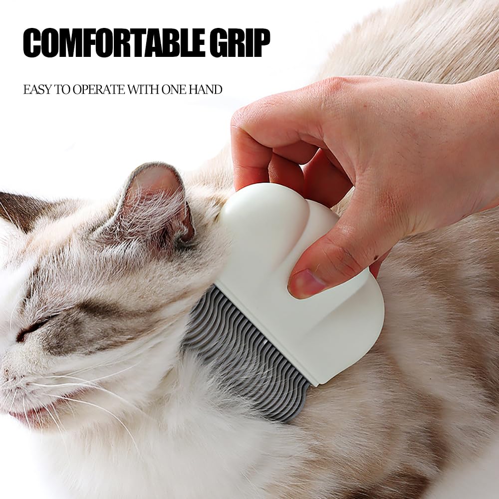 3PCS Pet Hair Removal Massaging Shell Comb,Soft Deshedding Brush Grooming and Shedding Matted Fur Remover Dematting Tool,Self Cleaning Brush for Long Short Hair Dog Puppy Rabbit Bunny