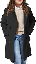 Haloumoning Girls Double Breasted Trench Coat Kids Notch Lapel Long Peacoat with Pockets 5-14 Years