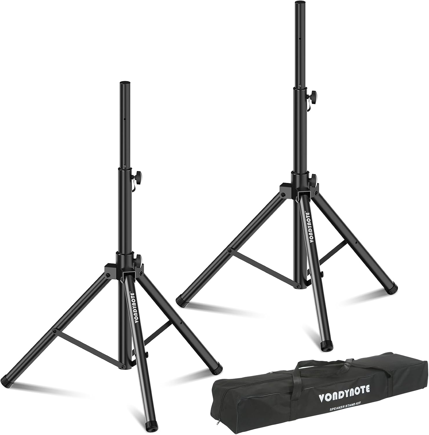 Tripod Speaker Stands Pair PA DJ Heavy Duty Speaker Stands Adjustable Height 36.6"-54.9" Tripod Stage Stands with a Carring Bag, All Steel Construction Set of 2
