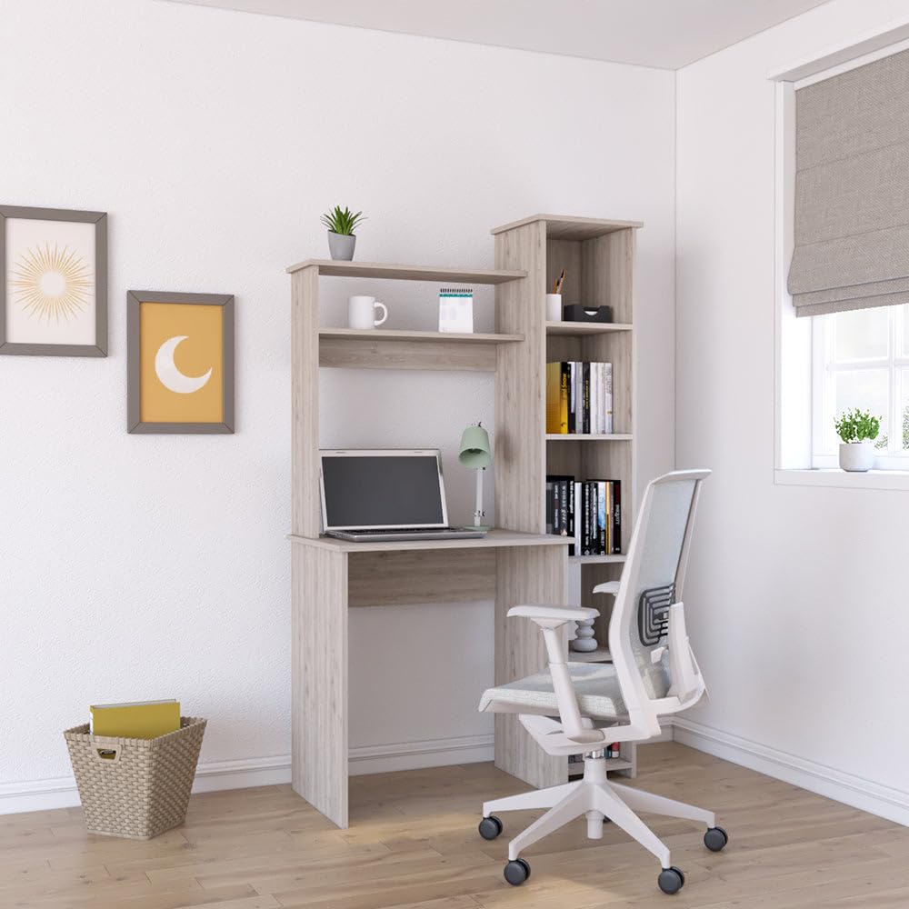 Desk Logan  Five Cubbies  Light Gray Finish(D0102Hgey0Y)