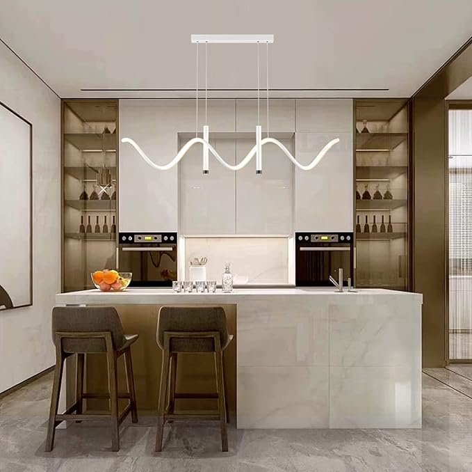 YangRy Dining Table Lamp Pendant Light Dimmable LED Dining Room Lamp Modern Designer Dining Table Living Room Hanging Light Height Adjustable Kitchen Lamp Hanging Lamps with Remote Control (Color Star of photo 2