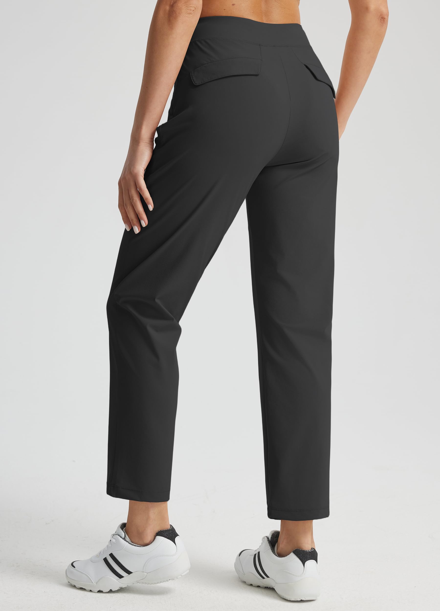Libin Women's Golf Pants Stretchy Travel Dress Pant High Waisted Zipper Pockets Straight Leg Soft Work Lightweight — view 2