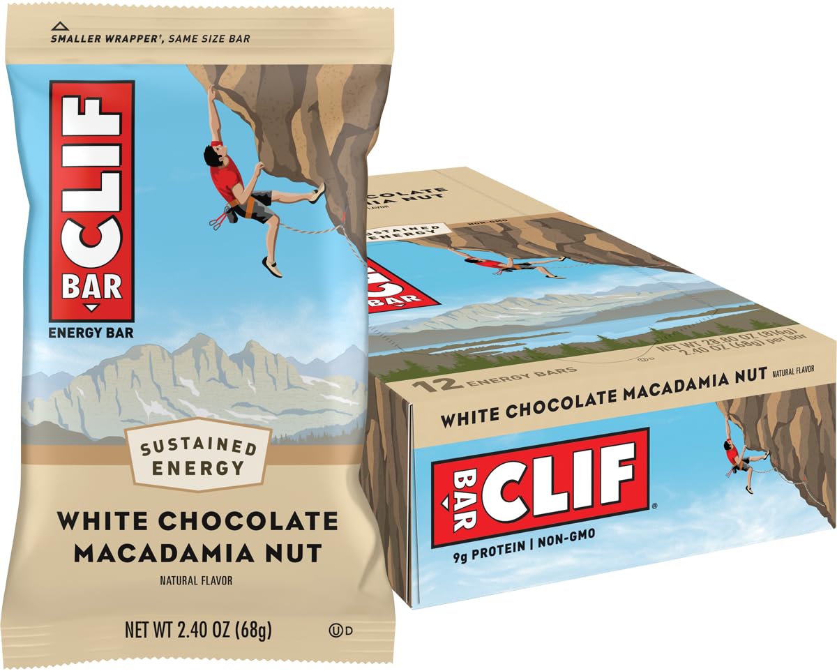 CLIF Bar White Chocolate Macadamia, 12x68g