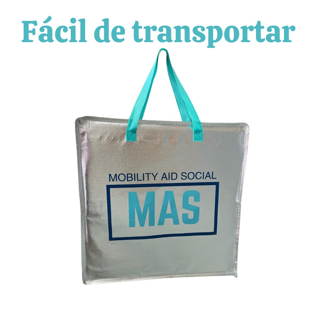 MAS Mobility Cojín Antiescaras 10CM Grosor 100% Viscoelástica para Silla de Ruedas, Silla y Sillón - Marca Española con Funda (Negro)