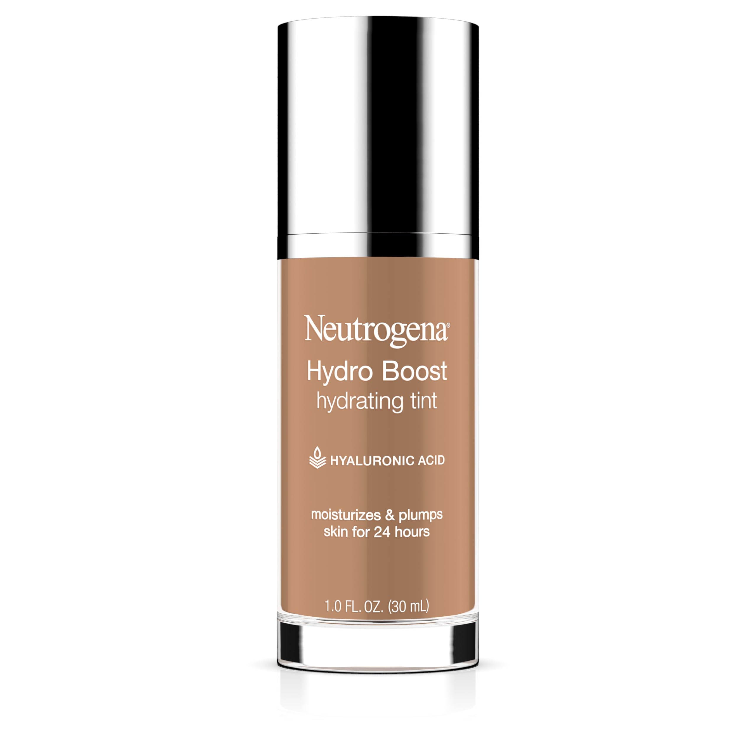 Neutrogena Hydro Boost Hydrating Tint Foundation Makeup for Dry Skin, with Hyaluronic Acid, Lightweight Oil-Free Water Gel, Non-Comedogenic, 115 Cocoa Color 1.0 fl. oz