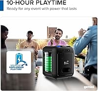 Vista 6 de Gemini - Altavoz Bluetooth estilo caja para fiestas con luces LED, woofer de 6.5 pulgadas, micrófono inalámbrico, graves profundos, emparejamiento