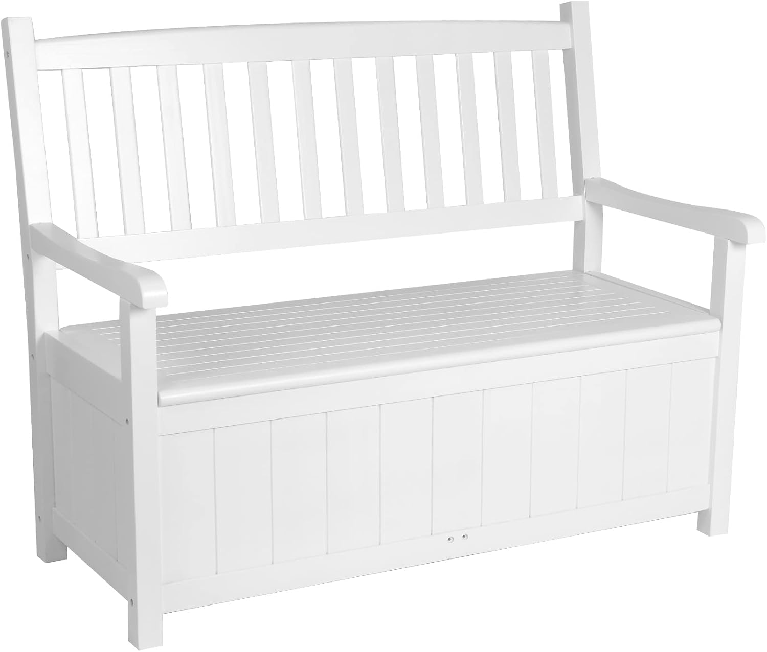 Outdoor Storage Bench Loveseat Deck Box Bench with Arm Back