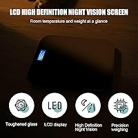 Vista 3 de Smart Scale for Body Weight Digital Bathroom Scale with Temperature Indication Corner Design Highly Accurate Body Weight Scale Black Body Fat Scale