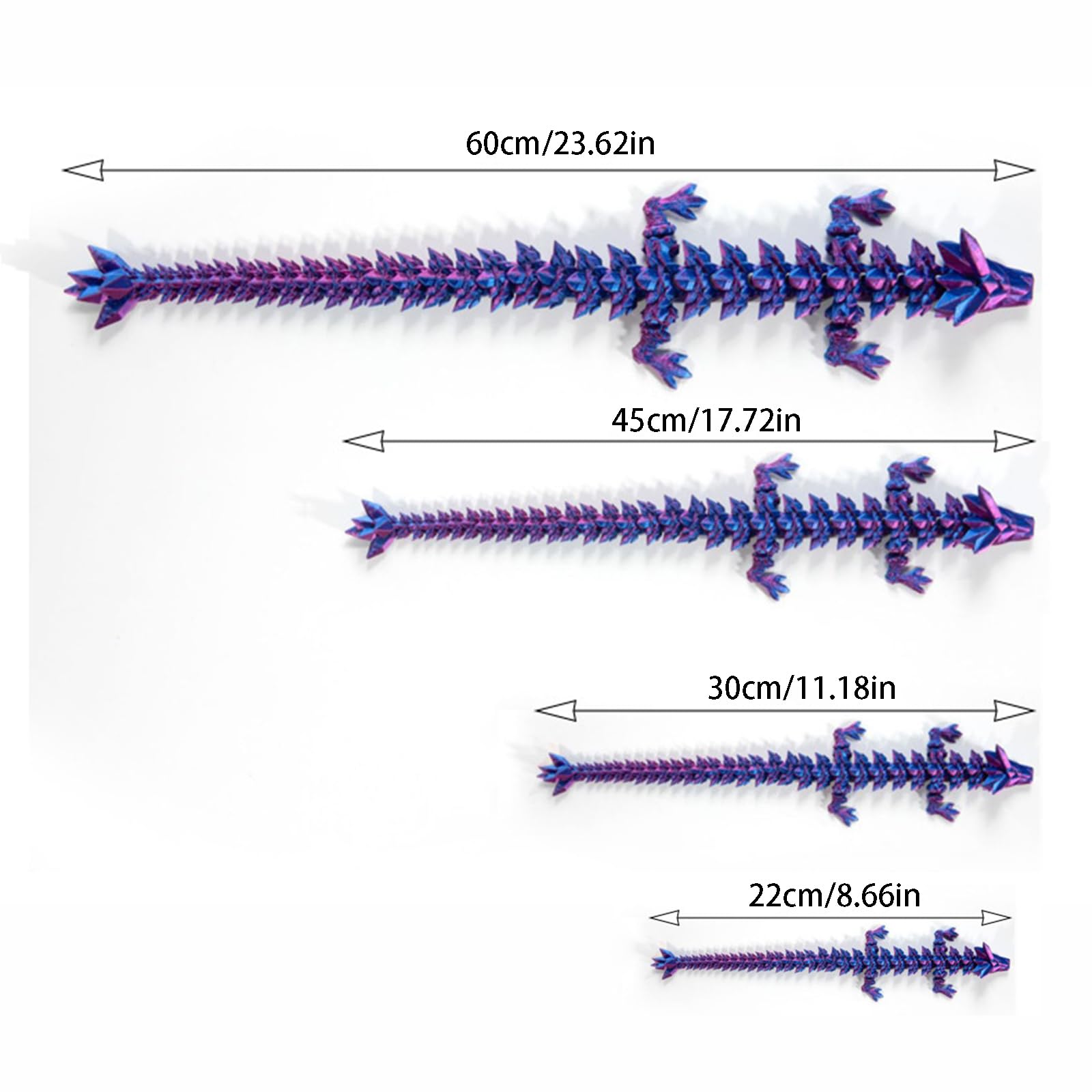 2 Dragons Articulés Imprimés en 3D Décoration Univers Fantastique Fidget Toy Jouet Idée Cadeau Unique Décoration d'Intérieur Maison - Maison