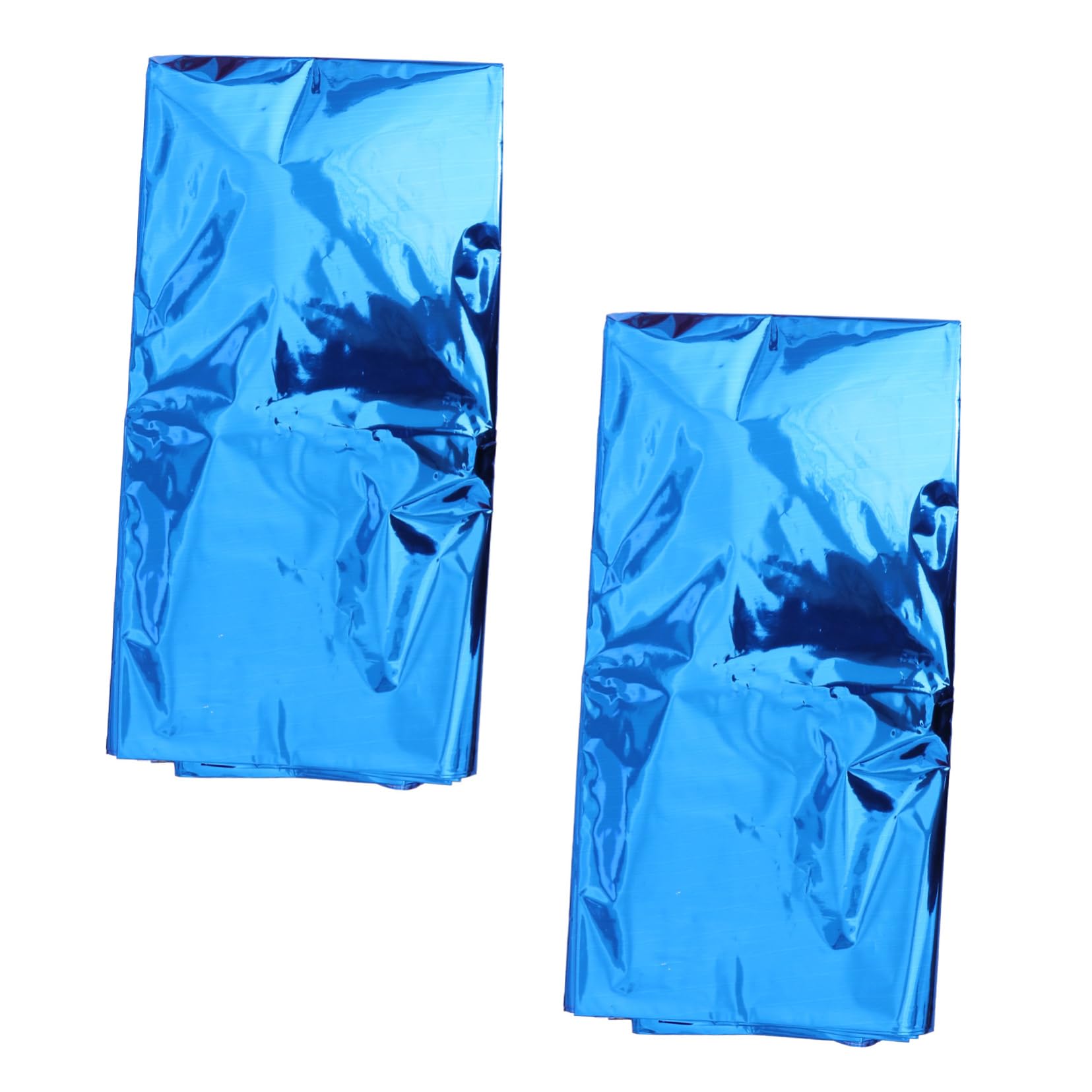 BEBEMOKO Pack Blue Aluminum Film Tablecloths Stain-Resistant Disposable Party Table Covers for Catering
