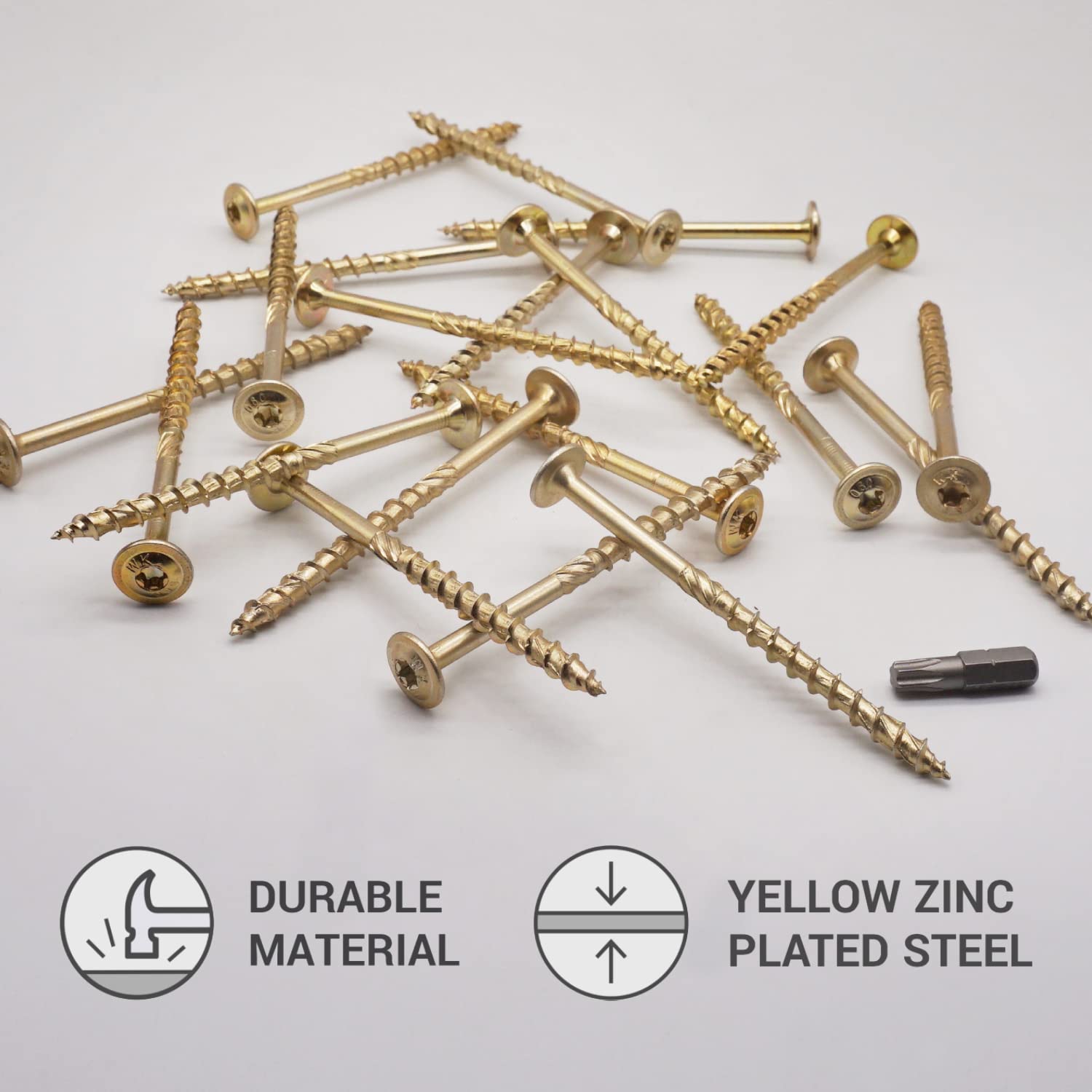 (Pack of 50 pcs) Galvanized Steel 6.0 x 90 mm Yellow Wood Screws, Torx Head, Wafer Head, Timber Screws, Partially Threaded (50, 6.0 x 90 mm) - Image 2