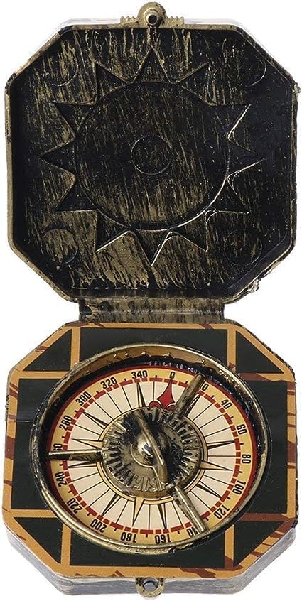 Ornamento brújula metálica náutica para disfraz miniatura 1
