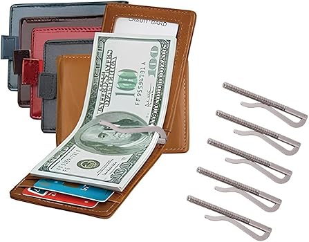 Leopacat 5Pcs Spring Money Clip,2.9in/7.5cm Bar Nickel Plate