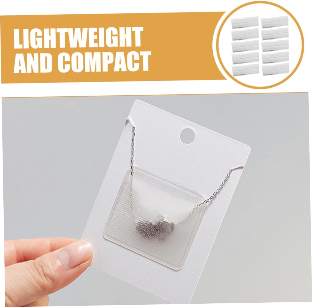 Uonlytech 10sheets Jewelry Making Supplies Self-adhesive Necklace Cards Bags Storage Bag for Necklace Chain