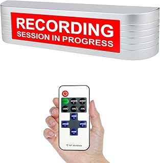 Recording Session in Progress Sign Studio Warning Sign(Professional Recording Studio, Radio Station Podcast,Recording Sign Music Studio) ON/Off Switch Button(Recording Session in Progress)