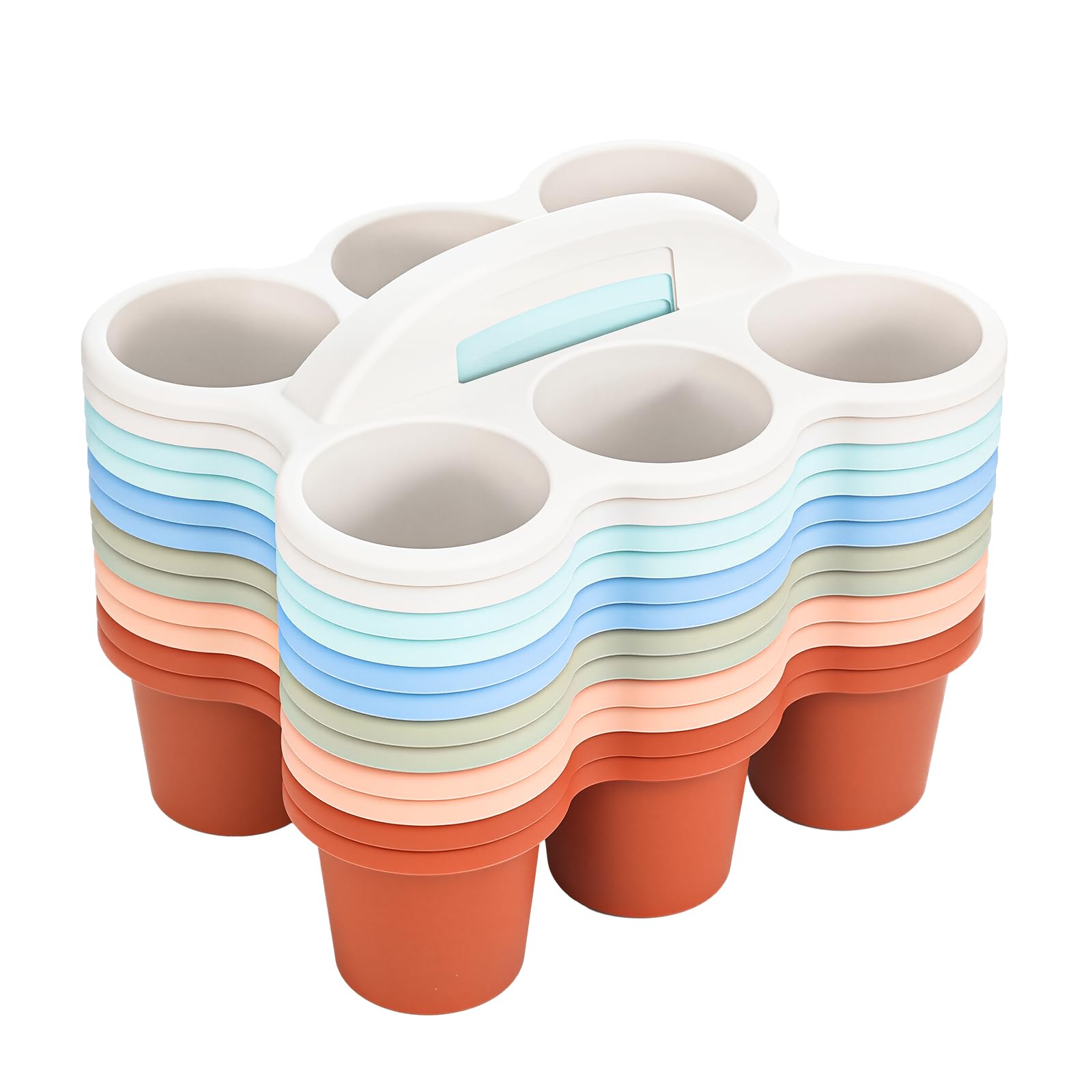 Boîtes de rangement pour salle de classe avec 6 compartiments et poignée Lot de 12