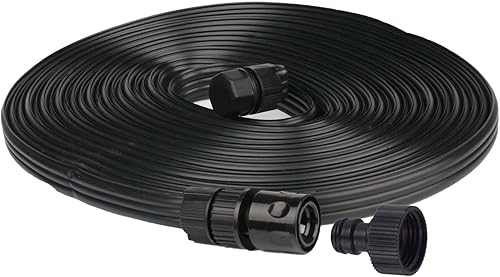 FUNJEE Manguera plana de PVC de 50 pies con manguera de jardín, conector rápido, accesorios GHT de 34 pulgadas, manguera de remojo, manguera de