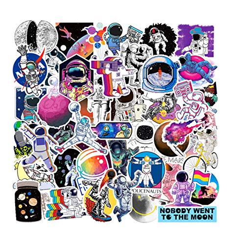 CHNLML Cool Sticker 50pcs Random Music Film Vinyl Skateboard Guitar Travel Case Sticker Door Laptop Luggage Car Bike Bicycle Stickers(Not Random) (NASA Sticker)