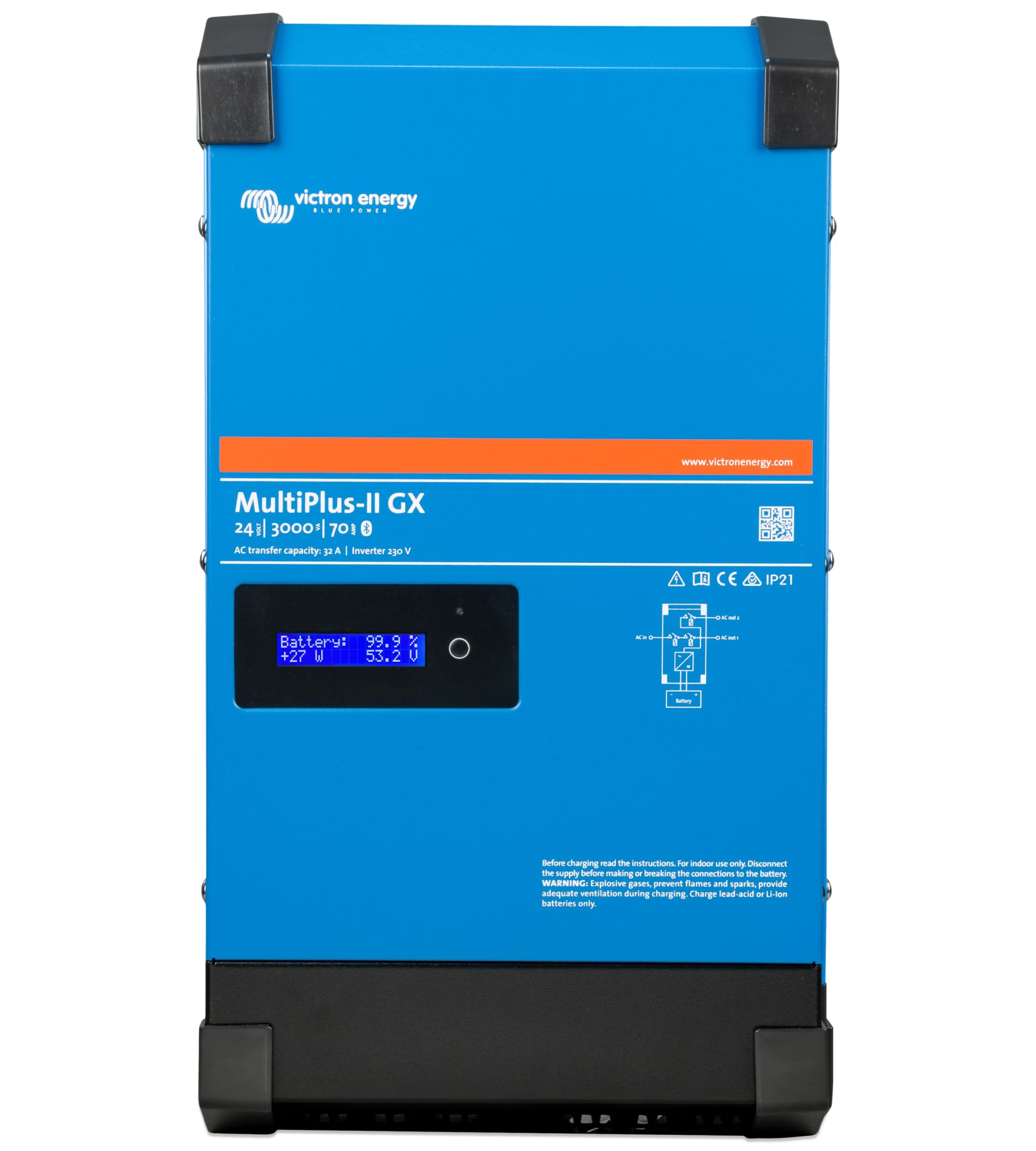 Victron Energy MultiPlus-II GX Chargeur de Batterie 3000 VA 24 Volt 230V Onde sinusodale Pure 70 ampres