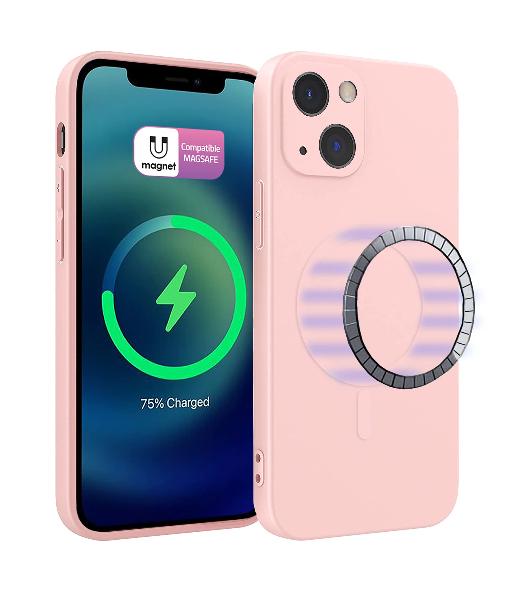ICOVERI Funda Silicona Magnética para iPhone 13 Pro, Compatible con Magsafe, Imanes Incorporados, Prueba de Golpes, Antiarañazos, Protección cámara. Carcasa Silicona Colores (iPhone 13 Pro, Negro) — view 13