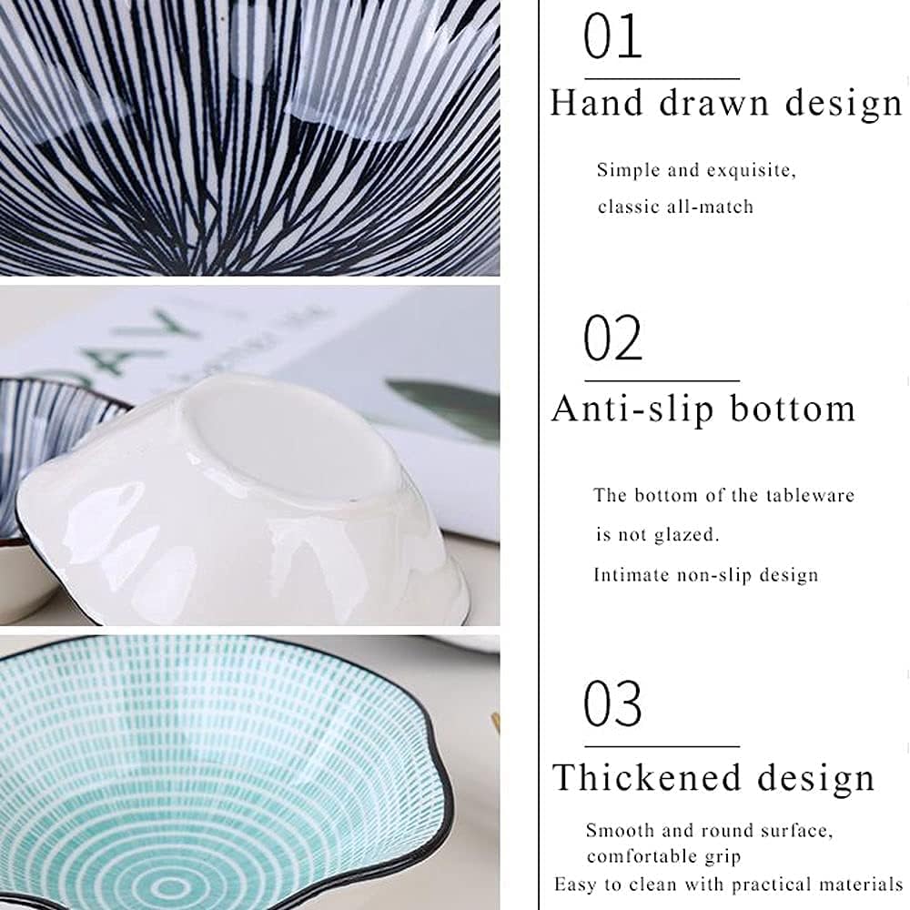 Japanese Style Soy Sauce Dish Set of 4 Ceramic Dip Mini Bowls Condiments Server Dishes for Soy Sauce Vinegar Ketchup Appetizer BBQ Seasoning Dishes (Color : C) (A)