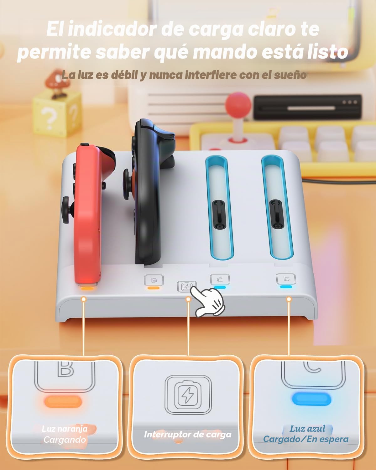 FASTSNAIL - Base de carga 8 en 1 compatible con Switch 1/2 para Nintendo Switch2 y Switch/OLED para Joy-Con2, estación de carga magnética de doble dirección para accesorios Joypad Switch2