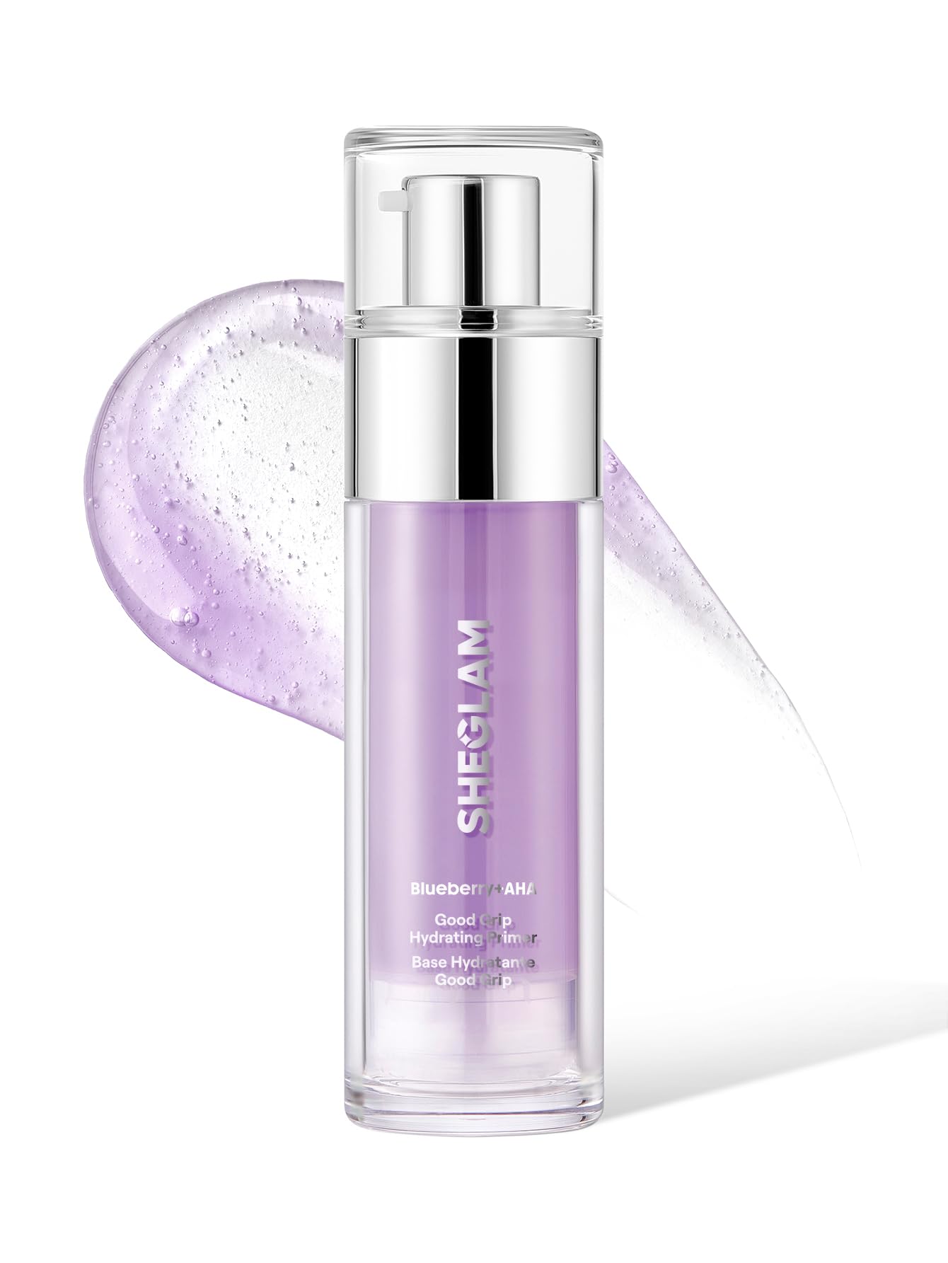 SHEGLAM Good Grip Hydrating Primer Oil Control Moisturizing Primer Gel Smooth Fine Lines Oil And Silicone-Free Face -Blueberry + Aha-Purple